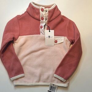 7 For All Mankind Pink Fleece Pull Over